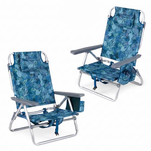 Image of Tangkula Set of 2 Backpack Beach Chair for Camping Beach Picnic