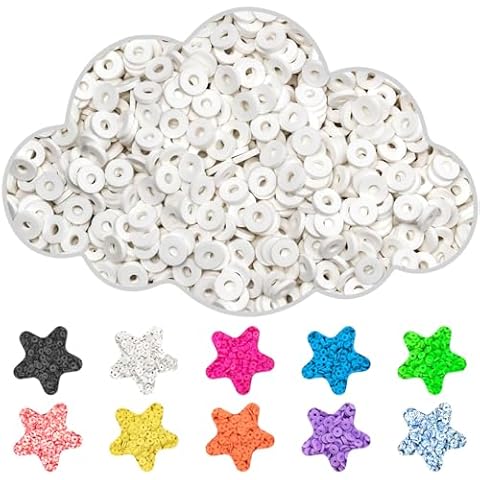 DEHVIHS 3000Pcs White Clay Beads Cover