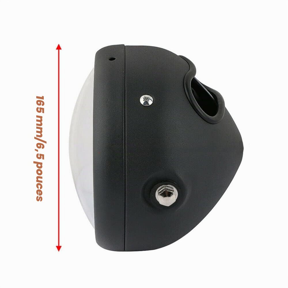 Phare LED Moto, TOTMOX 12V Phare LED Étanche 6,5 Pouces pour Moto Scooter Pickup Hors Route Compatible avec Harley-Davidson, Support de Montage Latéral en Spirale