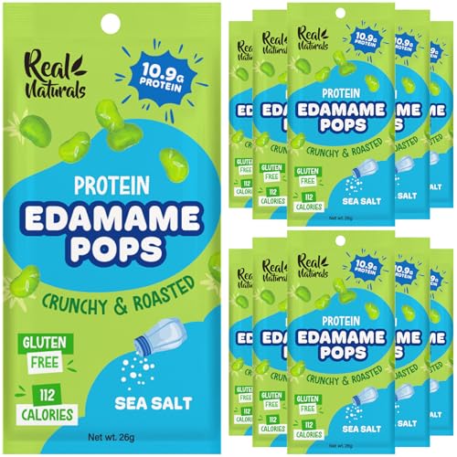 Image of Crunchy roasted Edamame Beans snack (10 Pack sea salt) high Protein snack dry roasted edamame. Healthy keto snacks for adults & kids low carb vegan protein snacks vegan gluten free. Japanese food