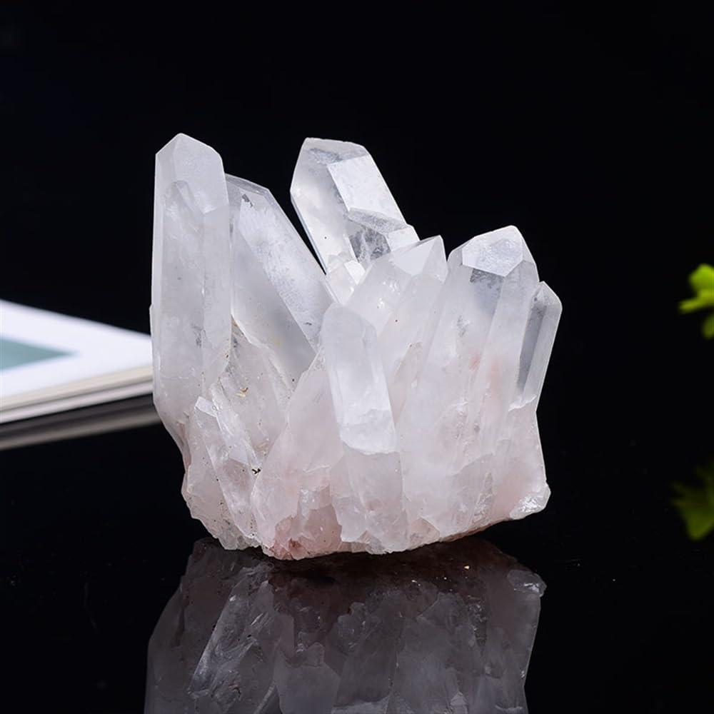 KJEBVHIRS White Crystal Cluster Quartz Crystal Health Stone Raw Point Home Decor Raw Crystals Ornaments (Size : 200-250g)