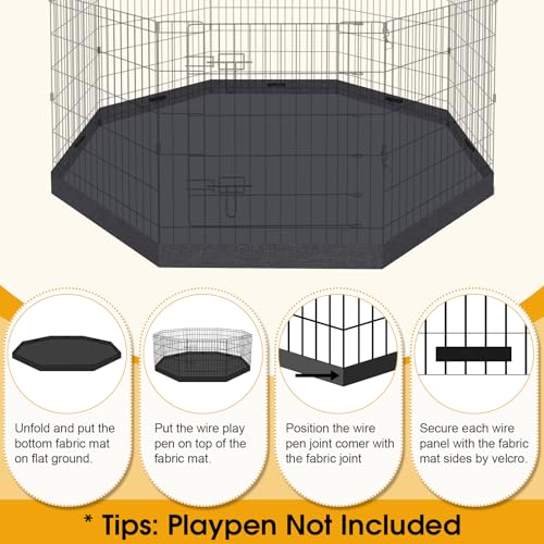 Dog Playpen Regular Octagon Metal Exercise Pet Playpen 8 Panels 24 Inch Bottom Pad Cover for Small Medium Pets Indoor Outdoor(Only Cover,Playpen Not Included)(Black Bottom pad cover) Dog Playpen Regular Octagon Metal Exercise Pet Playpen 8 Panels 24 Inch Bottom Pad Cover for Small Medium Pets Indoor Outdoor(Only Cover,Playpen Not Included)(Black Bottom pad cover)