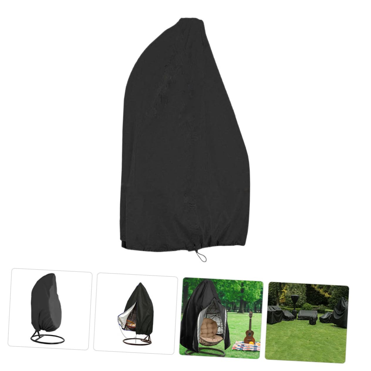 Housse Imperméable pour Fauteuil Suspendu de Jardin Protection Anti-poussière avec Fermeture Éclair Résistante Vent pour Mobilier Extérieur Patio
