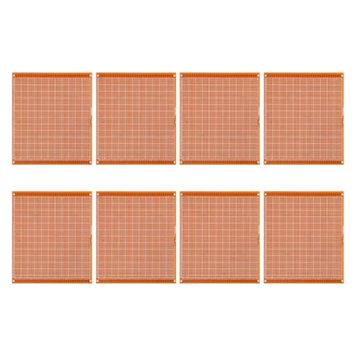 PRETYZOOM Lot de 8 Plaques de Circuit Imprimé en Bakélite Orange 15x18cm, Stable et Fiable, Matériau Cuivre et EP, pour Projets DIY et Expériences de Maintenance