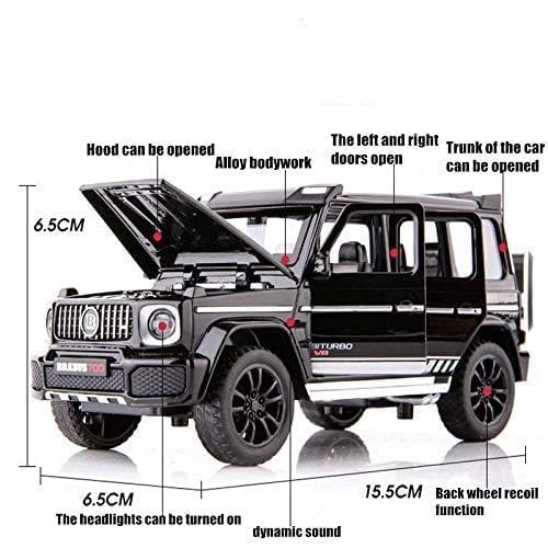 Image of 1:32 Alloy Model Car Compatible for G-Class SUV Style | Die-Cast Metal Pull Back Toy Car with Light & Sound, Openable Doors | Collectible & Gift Toy Vehicle for Kids Boys Girls (Black)