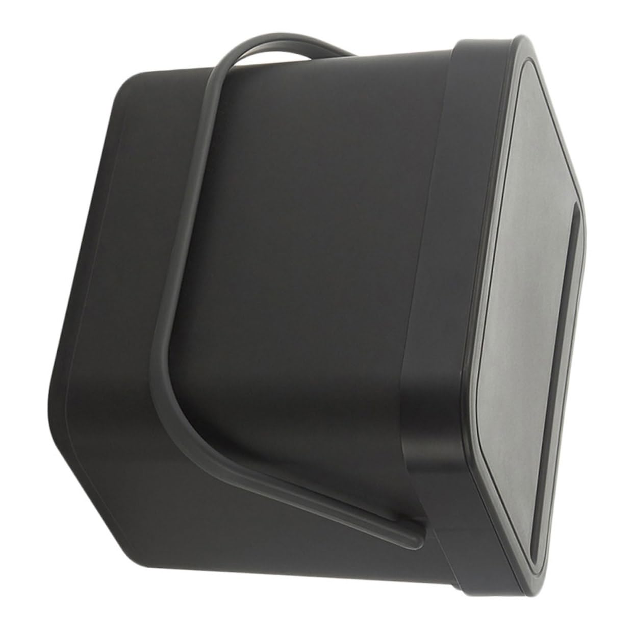 Garbage Can Lid Outdoor Trash Can Lid Black Kitchen Waste Holder Portable Plastic Bin Wall-Mounted for Home