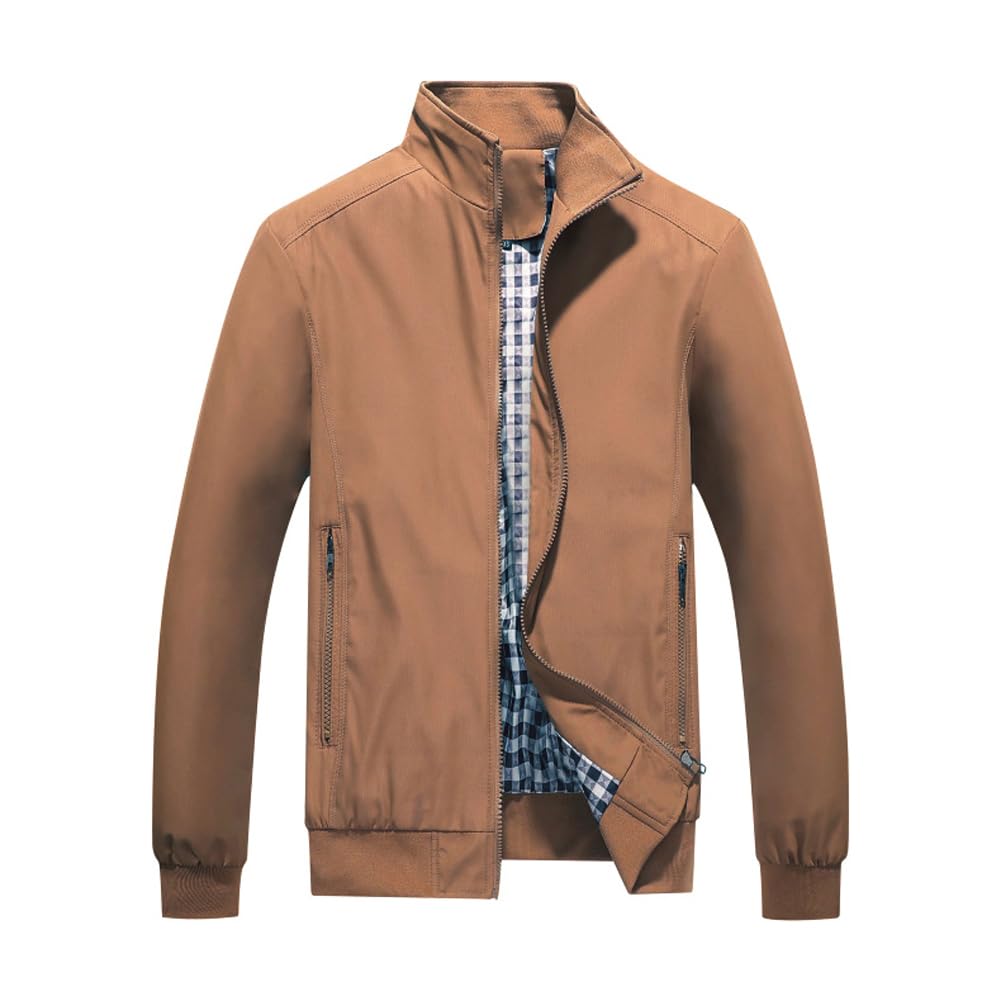 Allthemen Giubbotto da uomo invernale caldo da aviatore leggero giacca tattica militare casual autunno giacca sportiva maniche lunghe zip primavera collo alto taglio vento