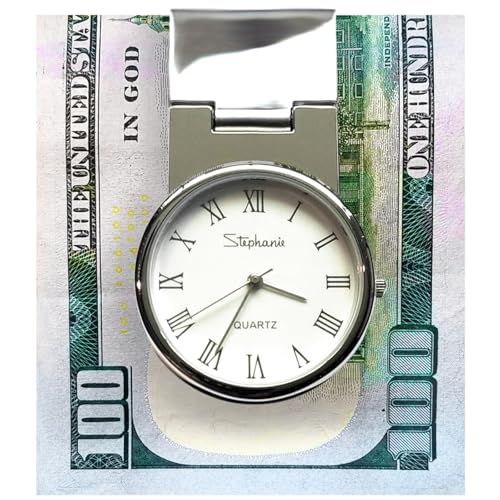 MC5712 RD Designer Polished Silver Plated Money Clip w/Watch FINEST-77030-NF3