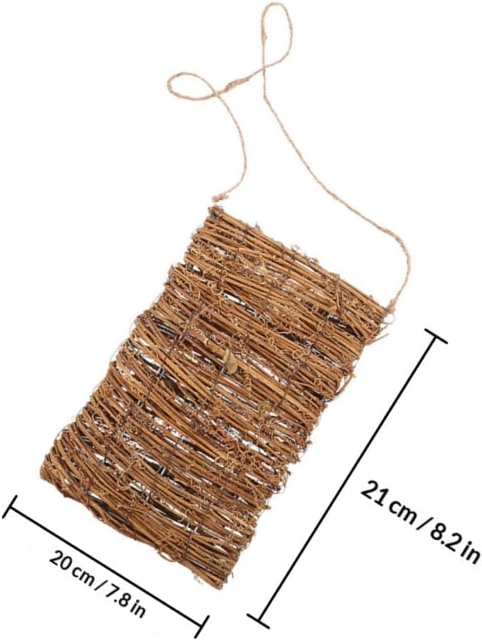 2pcs Wall Hanging Planters Woven Flower Baskets Natural Rattan Small Size Vertical Garden Storage for Indoor Outdoor Plants Patio Decoration