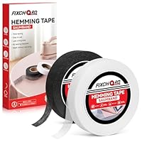 FIXCHORD Saumband, 2PCS Saumband zum Aufbügeln, Bügelband zum Aufbügeln, Bügelband zum Kürzen für Vorhänge, Bügelkleber für Textilien, Gardinen kürzen ohne Nähen, Schwarz und Weiß 30m*20mm