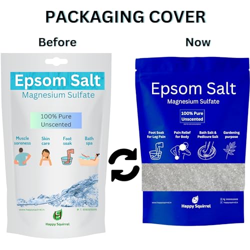 Happy Squirrel Epsom Salt For Pain Relief|Epsom Salt For Foot|Epsom Salt For Bath|Bath Salt|Can Be Used For Foot Soak & Sitz Bath Tub For Fissure|Graded Pure & Unscented (Epsom... - Image 2