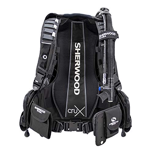 SHERWOOD SCUBA Crux Modular Scuba Diving BCD with 50 lbs of Lift - Blue - Small