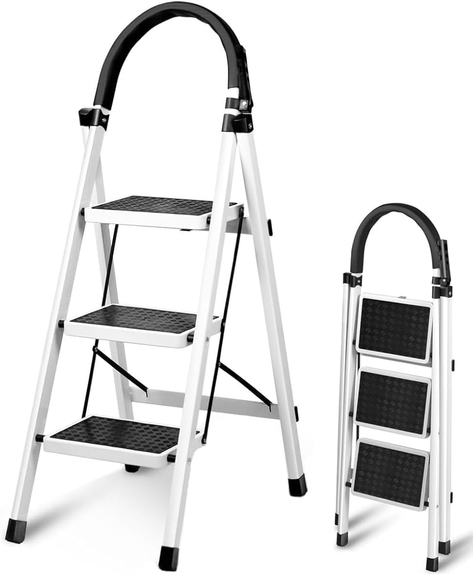 Robustline Home Purpose Ladder (Premium Quality) (3 Steps, White)
