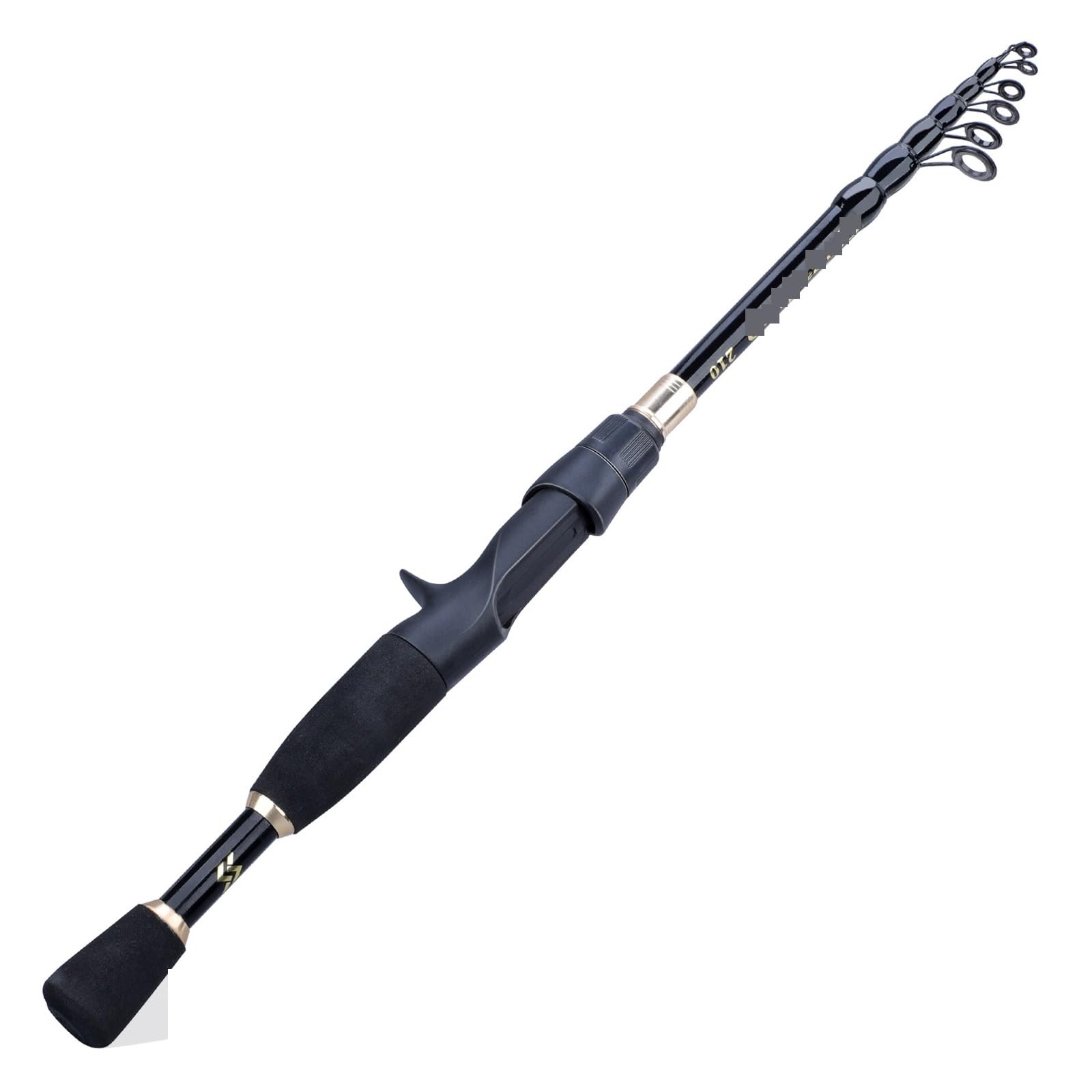 RAHBI 1.8-2.4m wędka teleskopowa Ultralight Spinning/wędka castingowa wędka z włókna węglowego do szczupaka basowego leisurely (Color : Casting Black, Size : 2.4 m)