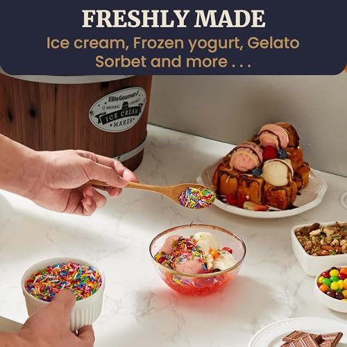 Elite Gourmet EIM949 6-Quart Freezer-Bowl Ice Cream Maker — view 4