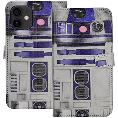 TPACC Case for iPhone 12 - R2D2 Astromech Droid Robot Pattern Leather Flip Wallet Slim Case Card Holder Stand Shockproof Protector TPU Cover for iPhone 12,iPhone 12 Pro 6.1'' Cover