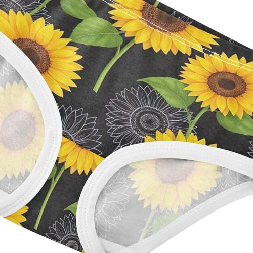 Yellow Sunflowers Black Girls Underwear Toddlers 2t Cotton Panties for Girl Animals Briefs Underpants4