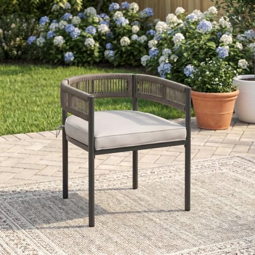 Image of VICLLAX Patio Dining Set for 4-37.8 inch Square Table & Cushioned Seats, Black