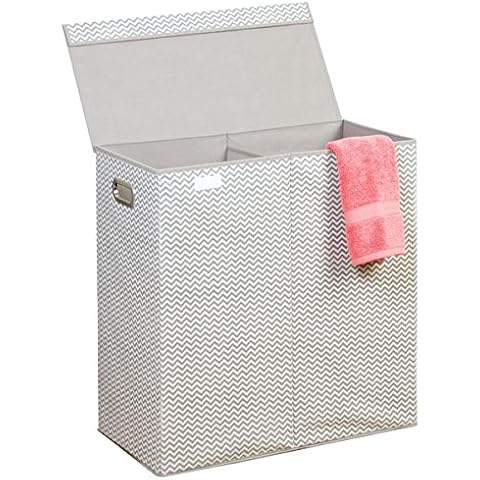mDesign Cesto para ropa sucia con 2 compartimentos Cover
