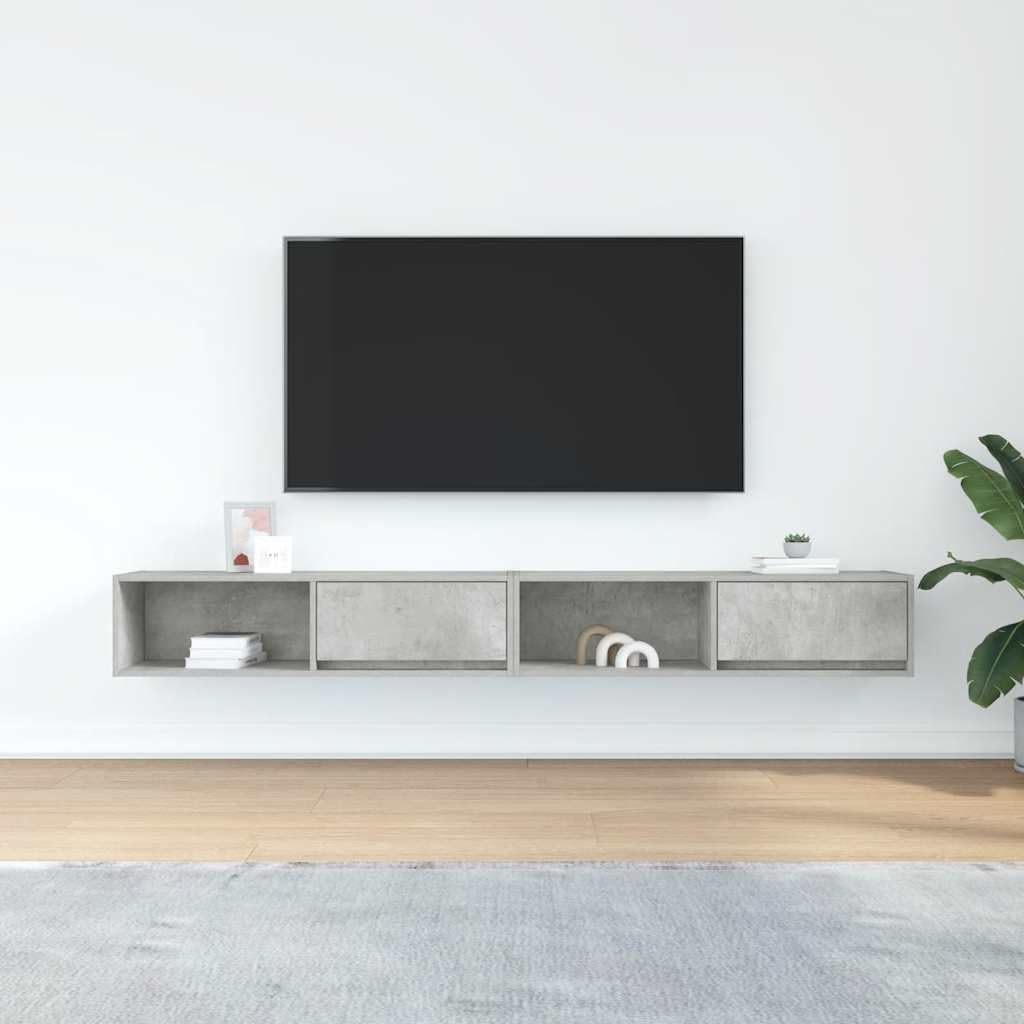 Armario para TV (2 unidades, 100 x 31 x 25,5 cm, material de madera con cajón y compartimento), montaje en pared, espacio de almacenamiento para salón, dormitorio, cine en casa, superficie
