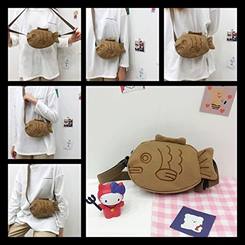 Cute Taiyaki Canvas Crossbody Shoulder Bag for Women4