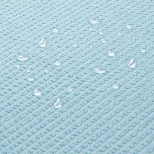 Image of HOMETHREADS Embrace Luxury with Our 6-Feet Long Premium Polyester Shower Curtain with 12 Hooks for a Lavish Bathroom Ambiance | Stylish, Splendid, and Perfectly Sized (Waffle SkyBlue, 180x200cm)