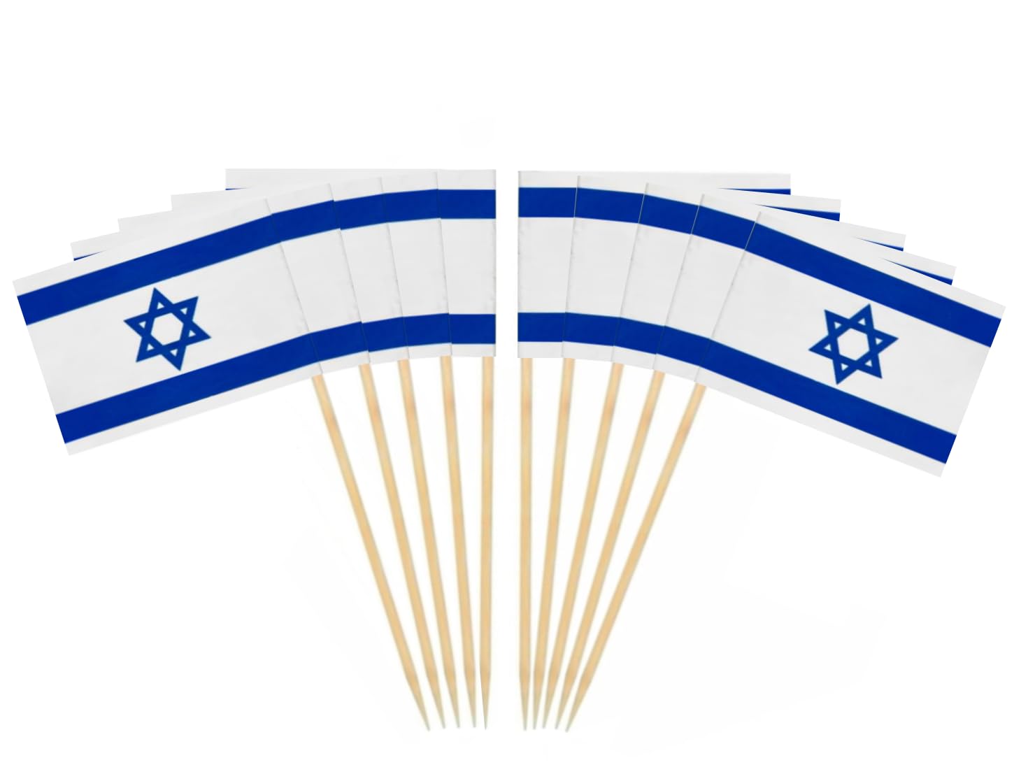 CYPS 100 Pcs Israel Flag Israelis Toothpick Flags, Small Mini Stick Cupcake Toppers Israelis Flags,Country Picks Party Decoration Celebration Cocktail Food Bar Cake Flags