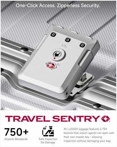 Image of Carry On Luggage with Spinner Wheels, 8010S Aluminum Frame Zipperless Polycarbonate Hard Shell Suitcase (ZX-Core, Silver, 20 Inch)