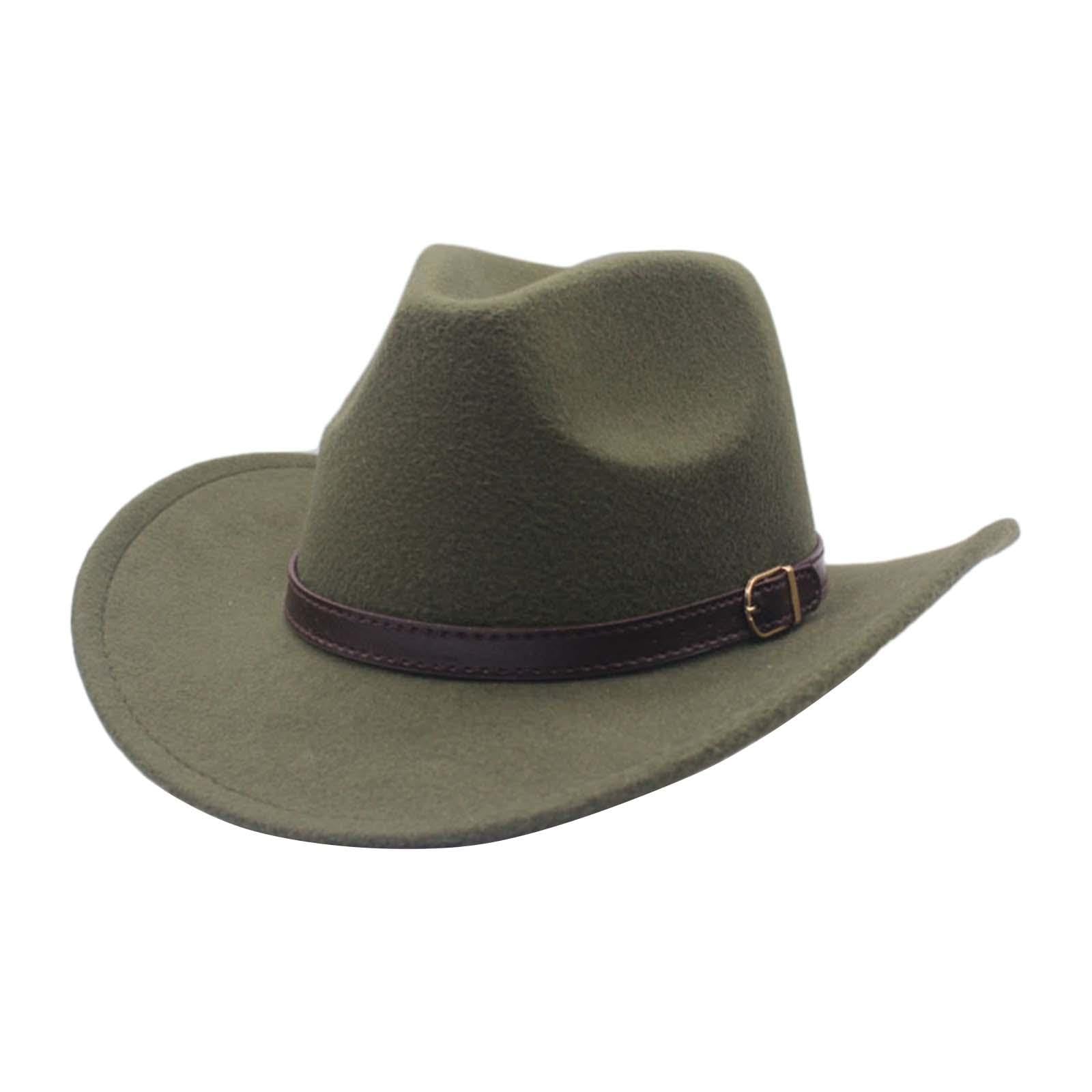 Western Cowboy Hat Versatile for Women Men Casual Classic Panama Hat Green-image-9