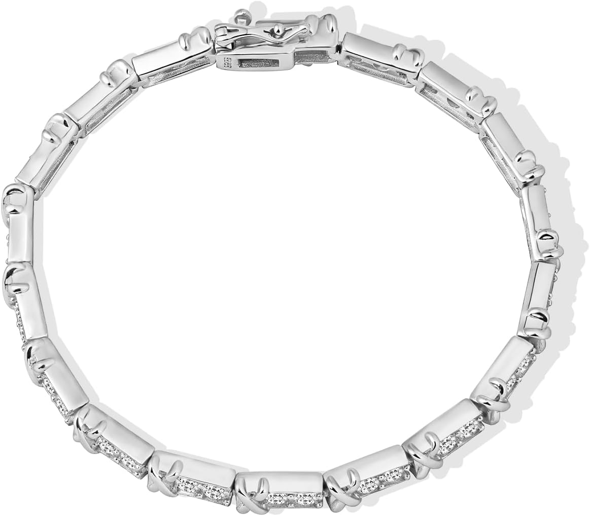 14K Gold Tennis Bracelets for Women, Men Cubic Zirconia Bezel Gold Tennis Bracelet, Jewelry Gift for Women Valentines Mother Christmas Wedding Anniversary Birthday