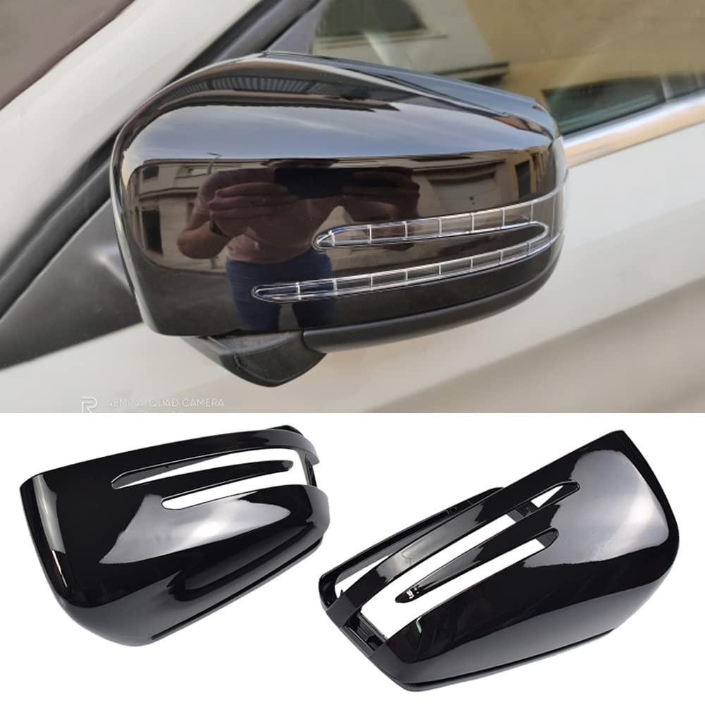 Lewa Prawa Osłona Lusterka Bocznego Z Tyłu Osłona Części Zastępczych Dla Mercedes Benz W176 W246 W212 W204 C117 X156 X204 W221 (Jasny Czarny)
