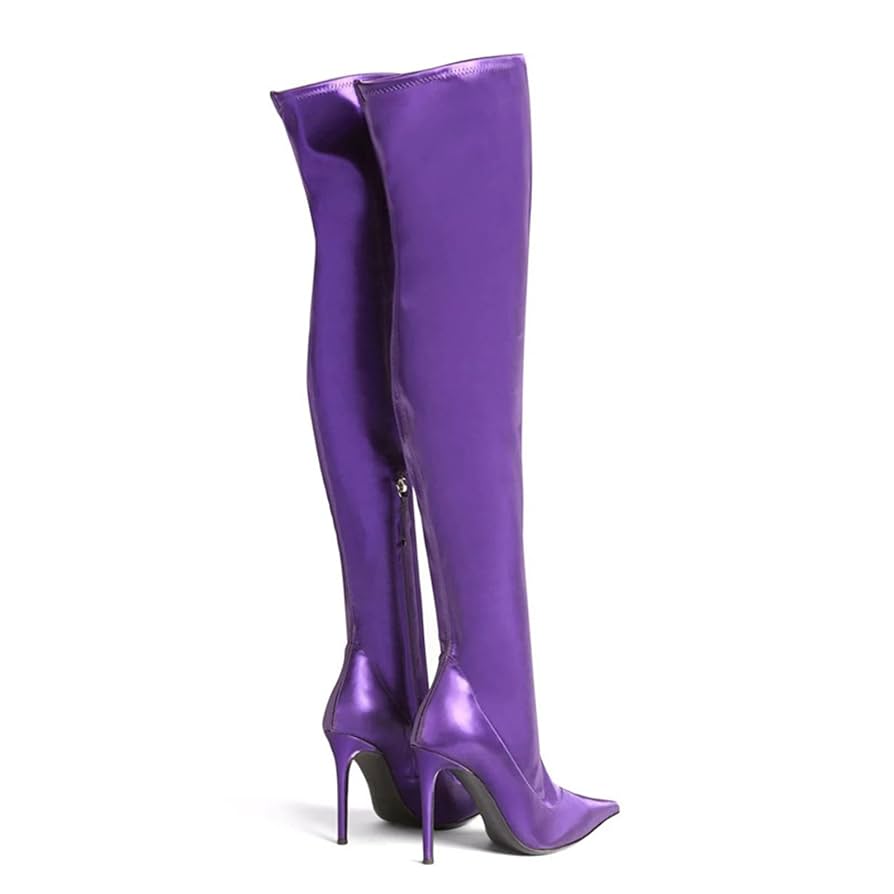 ロングブーツ【the purple】 Amazon.com | Frankie Hsu Punk Platform Chunky Over The Knee