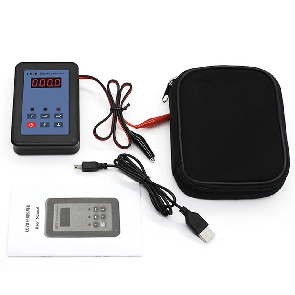 LB78 Generador de señal 4-20 mA/0-10 V/mV, calibrador de corriente de voltaje para PLC DCS ESD, comprobador portátil con cable de carga USB y funda, alta precisión para mantenimiento