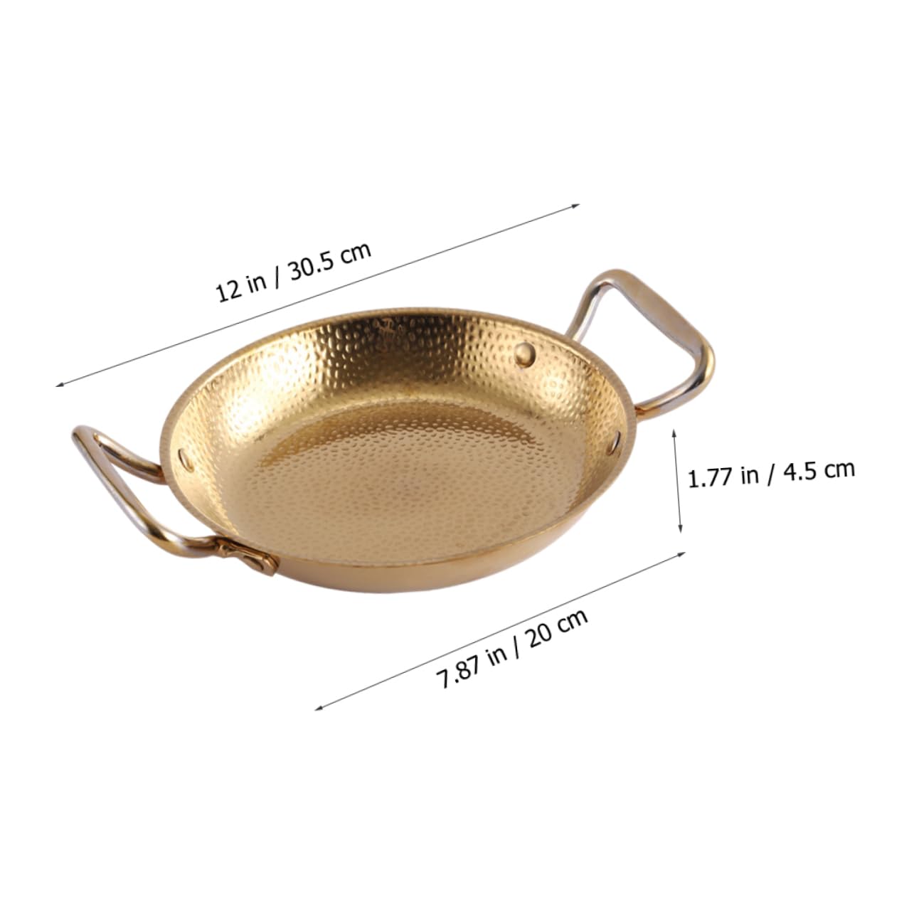 Padella per Paella in Acciaio Inox Oro, Doppio Manico