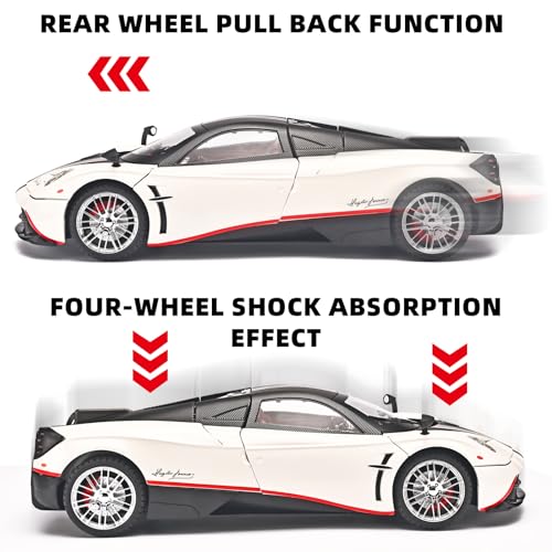 Carro de juguete 1:18 escala metal RZAPE blanco miniatura 6