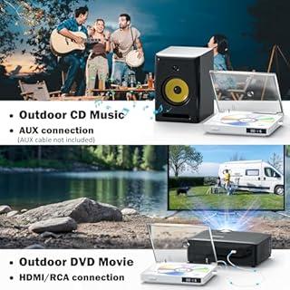 Lettore DVD MINI HDMI, lettori DVD senza restrizioni regionali per Smart TV con upscaling HDMI 1080P, uscita HDMI e AV, riproduzione USB, sistema NTSC/PAL integrato, telecomando incluso