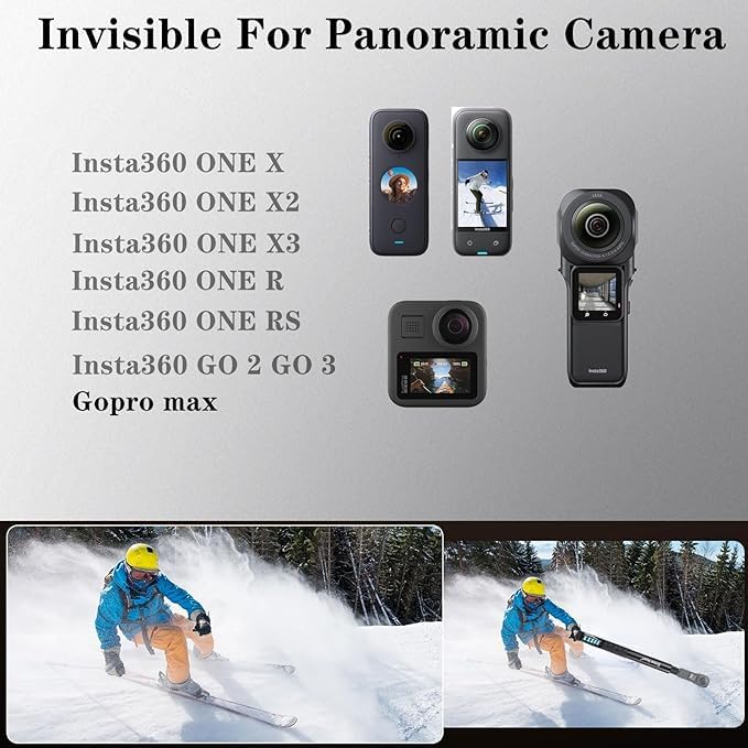 Für Insta360 ONE X2 X3 unsichtbare wiederaufladbare Fernbedienung Selfie Stick e Für Insta360 ONE X2 X3 unsichtbare wiederaufladbare Fernbedienung Selfie Stick e