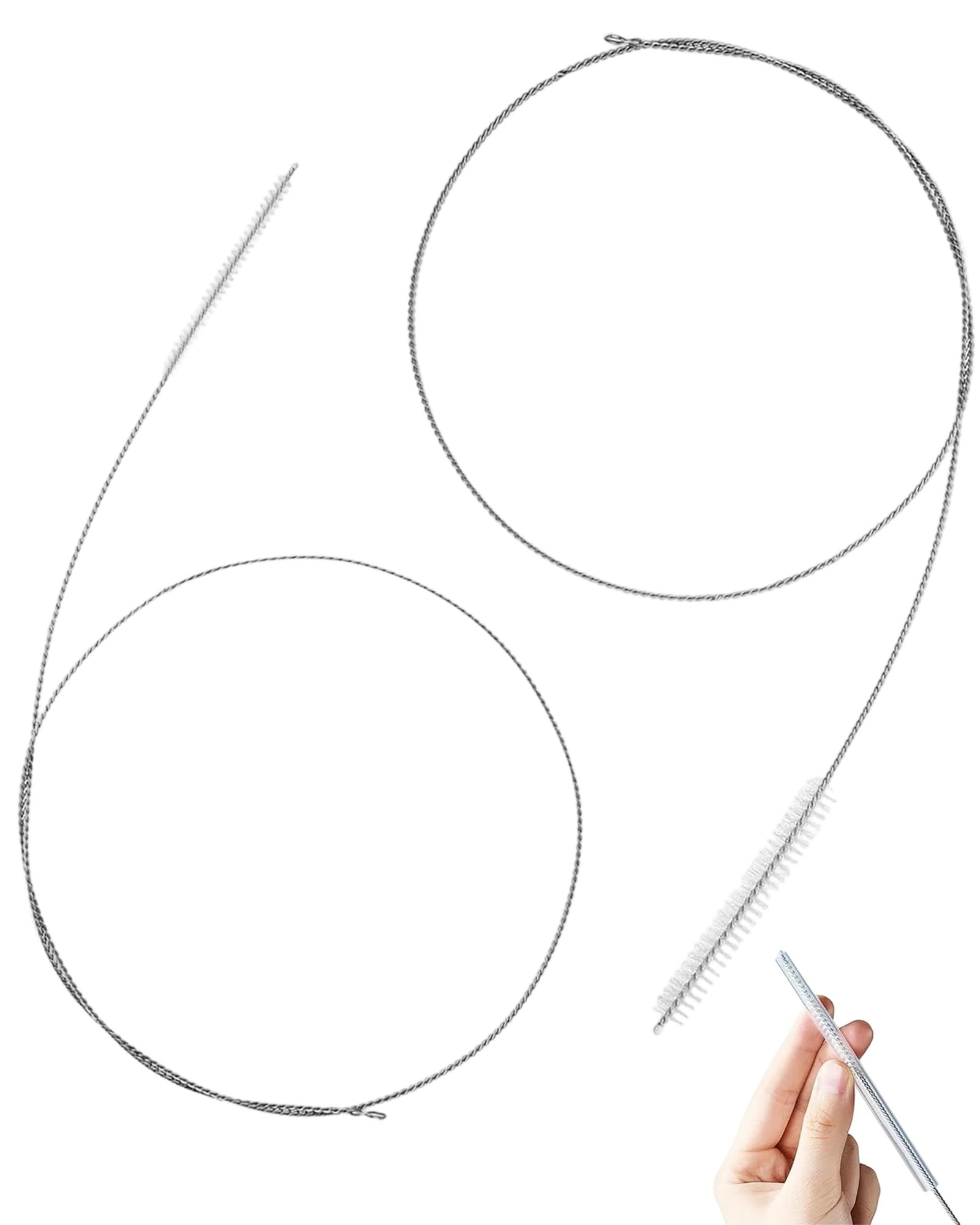Cepillo Limpieza 2 Piezas Blanco,100 cm de Largo,Flexible y fácil de Usar,Tamaño Extralargo,Adecuado para pajitas,Mangueras,Botellas y Mangueras de Desagüe de Refrigeradores.