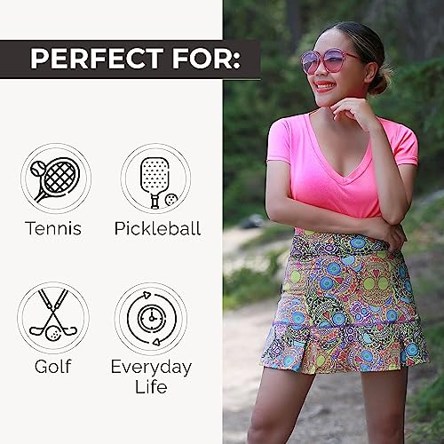Dona Jo Official Jojo Women Skirt - Pleated Tennis Skirt W/Shorts & Built In Deep Pockets, Active Wear Clothing #TOP5