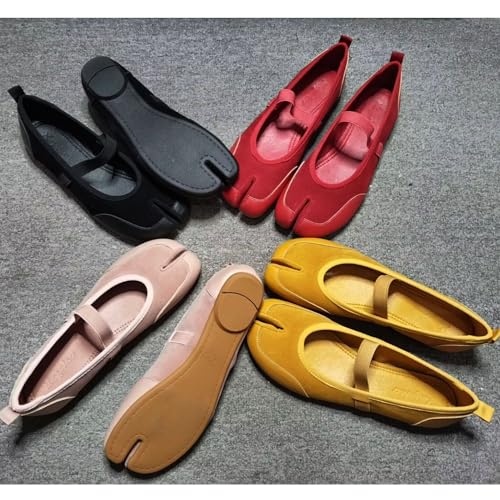 ZQW Tabi Shoes Mary Jane Ballet Flats for Women Suede Slip-On Elastic Strap Lightweight Comfortable Office Work Casual Dressy Wear3