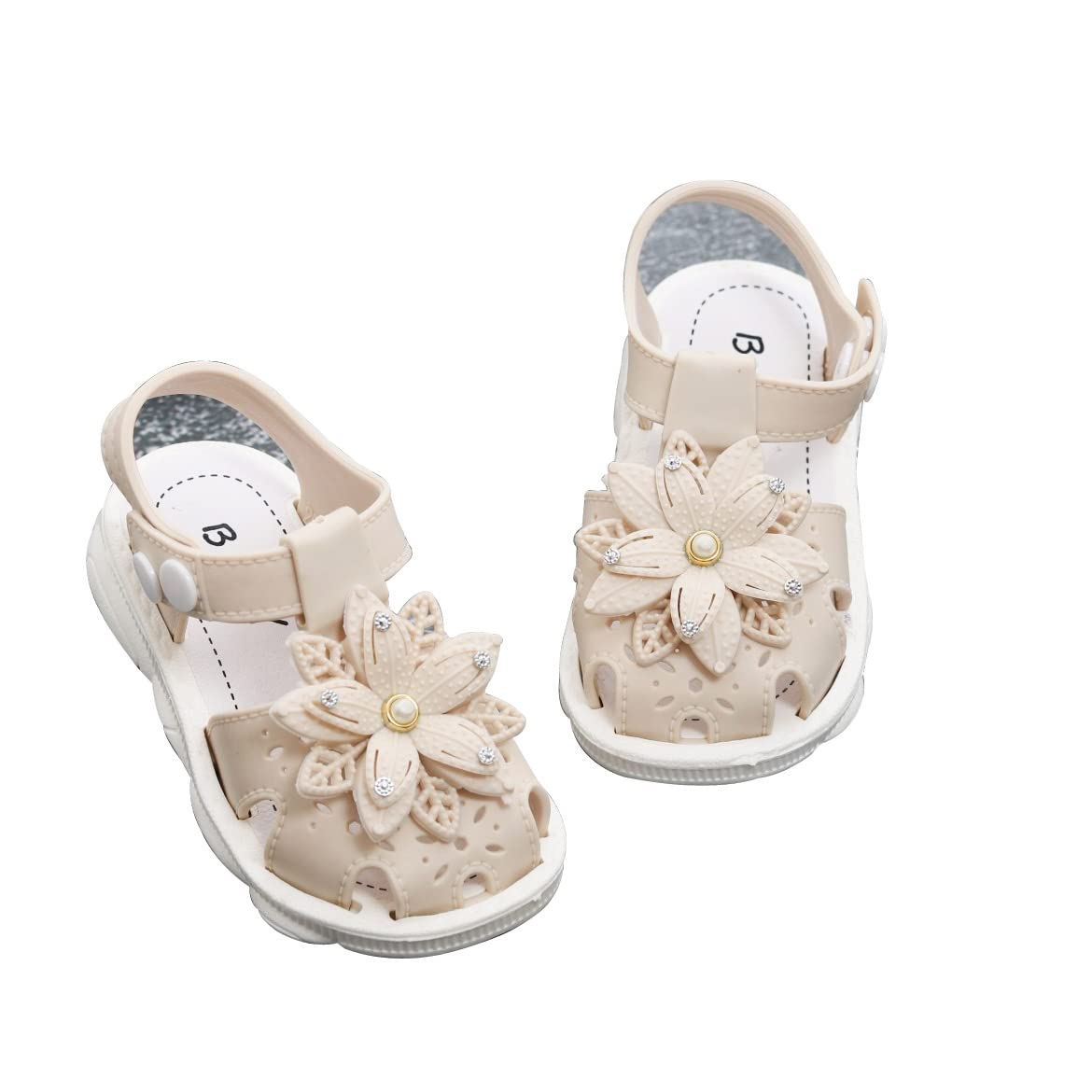 Yellow Bee Flower Embellished Sandals for Girls, Beige, 6C, 2-2.5 Years (B0B73XRPY9) Amazon Price History, Amazon Price Tracker