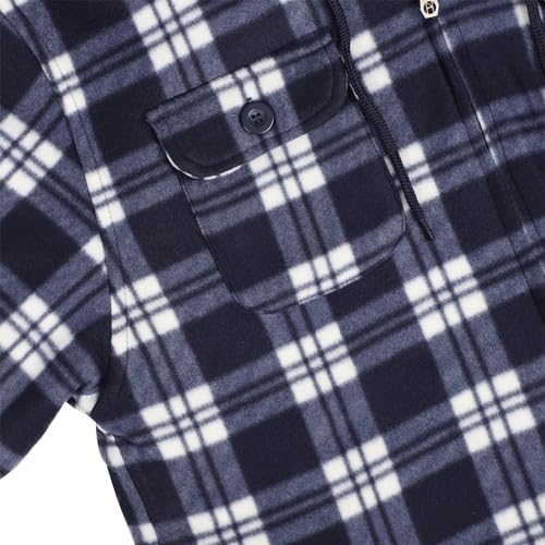Image of Yasumond Mens Hoodies Fleece Jacket Plaid Flannel Heavy Sherpa Lined Hooded Zip Up Warm Winter Coats Big Tall