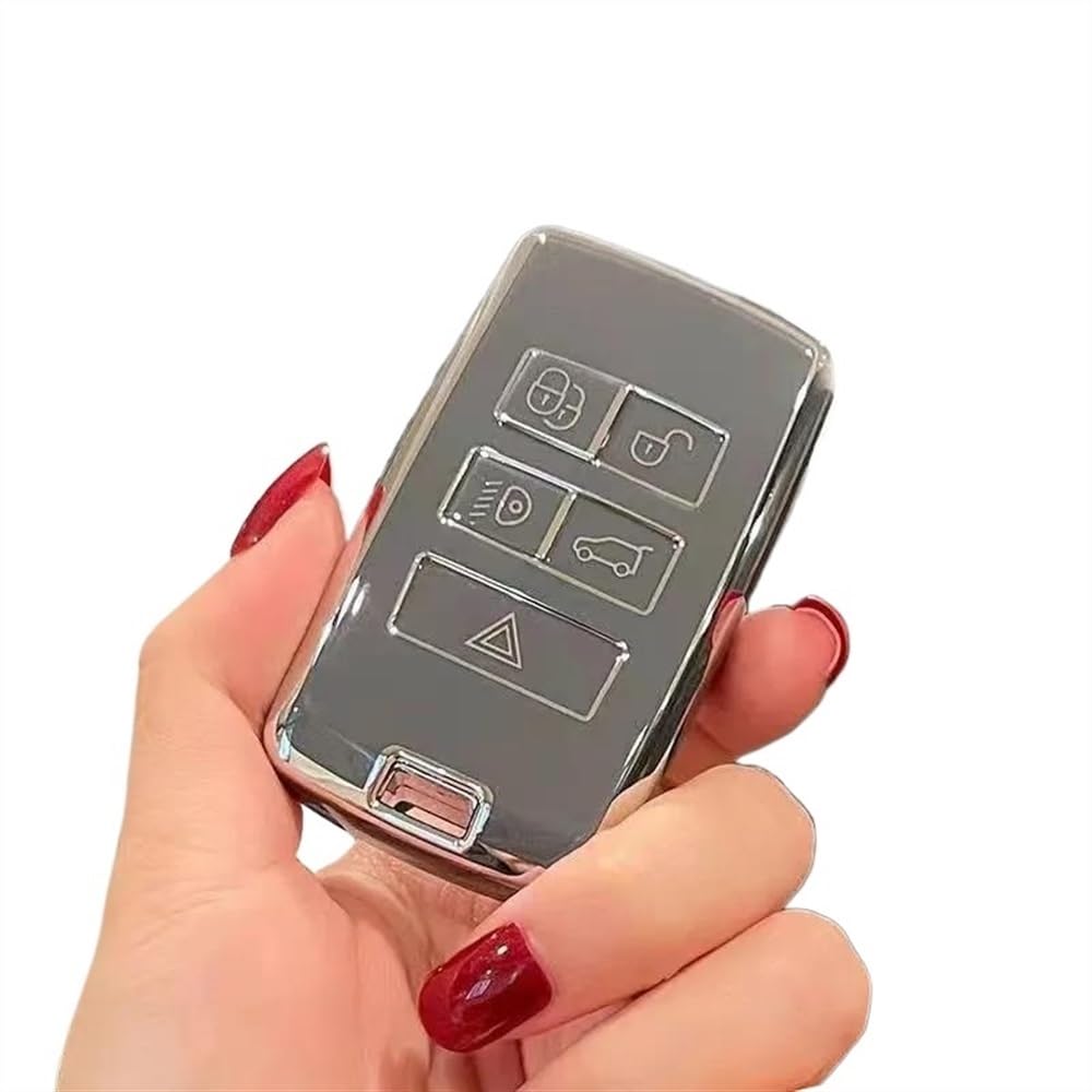 AKOUFALL Key Shell Car Key Case Cover For Range Rover For Sport For Evoque For Freelander Velar Discovery 3 4 For Jaguar XE XJ XF XJL Guitar Elander 2 Car Key Fob(B-dark grey)