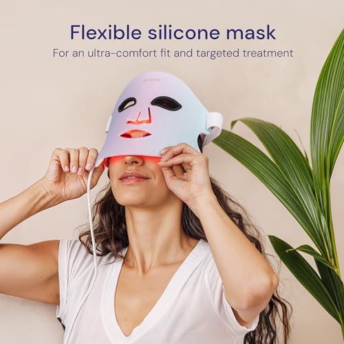 LED Face Mask Light Therapy – 2-in-1 Red Light Mask & Blue Light Mask for Acne & Anti-Aging Skincare – Dermatologist-Approved Silicone Blue & Red Light Therapy Mask for Face Treatment by LUSTRE - Image 7