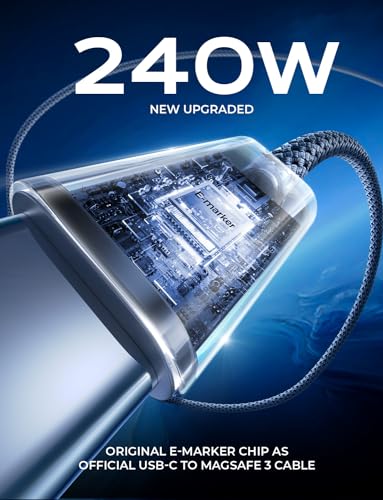 LISEN 240W Type C Charger Fast Charging Cable [10ft, 2-Pack] Long USB C Cable Fast Charging Cords 10 Foot C to C Cable Fast Charging Computer Security Cables for iPhone 17/16 Series, MacBook Pro Air image 4