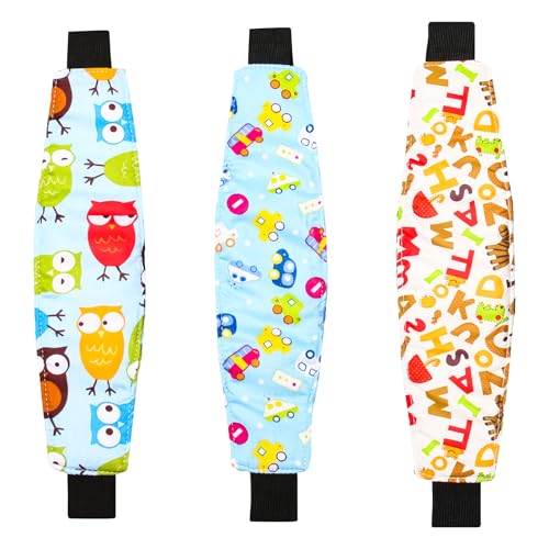 3 PCS Cinturino Supporto Testa Bambini, Regolabile Del Bambino Cinghia Auto, Supporto Testa Sonno Auto per Seggiolino e Passeggino, Fascia Elastica Comfort Sicurezza Viaggio, Accessorio Universale