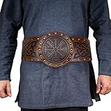🌳 Diseño fantástico: cinturón ancho único de estilo vikingo, para los verdaderos guerreros vikingos. Las hebillas vintage con estampados tradicionales en relieve te transportarán a la era vikinga. ¿Estás preparado para desatar tu ira?