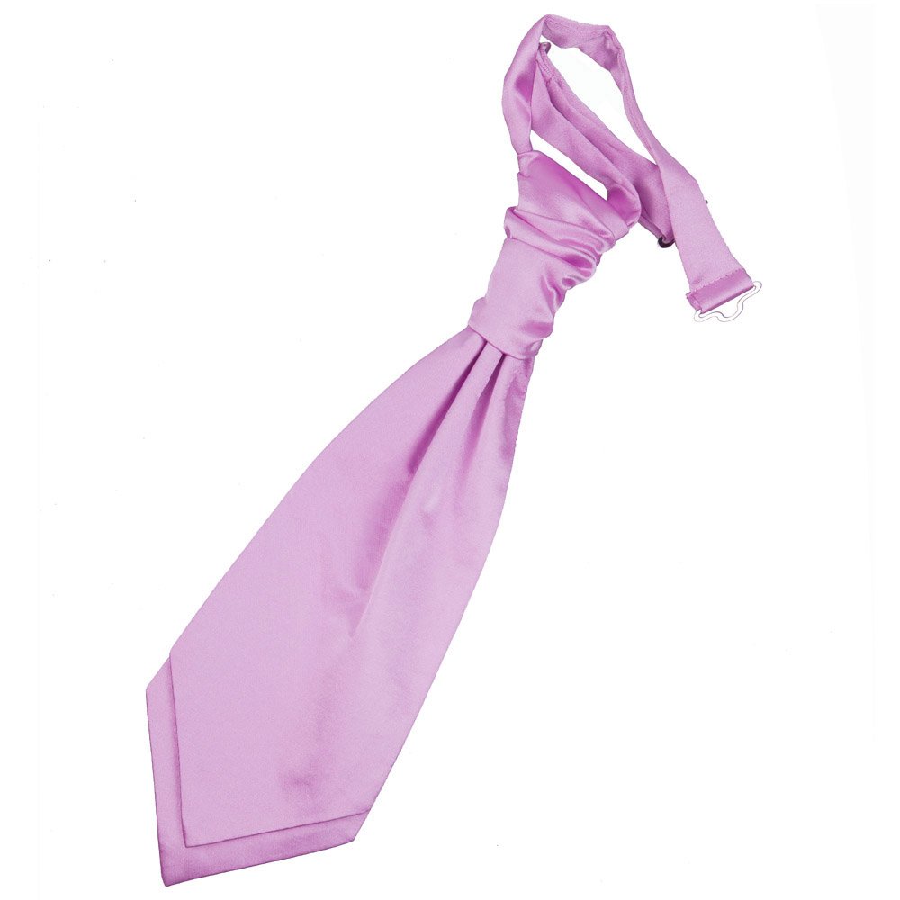 DQT Boys Plain Satin Pre-Tied Scrunchie Cravat - Wedding Pageboy Formal - Lilac