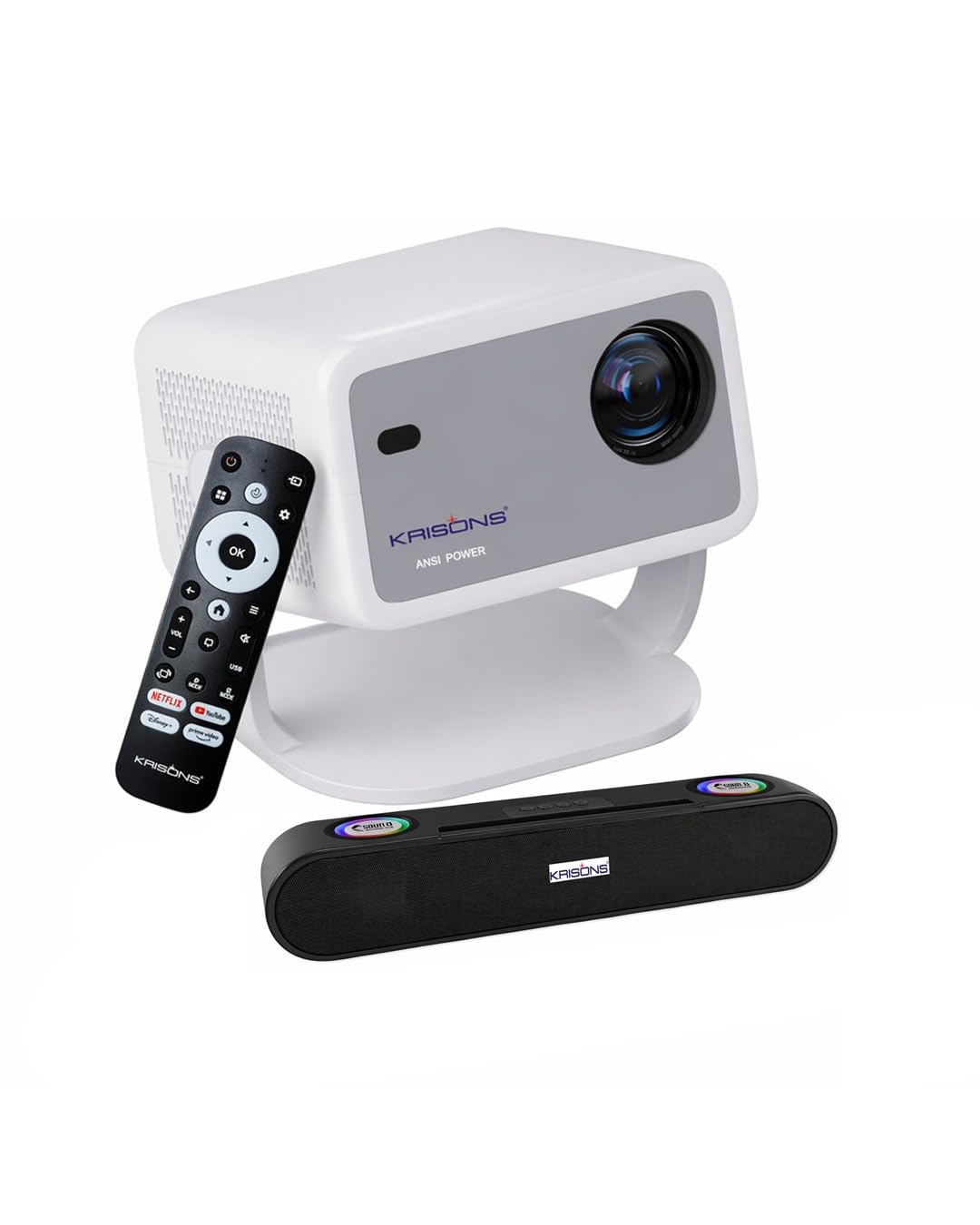 KRISONS-ZYTEL 001 Smart Projector|1080P Native |4K HD Licensed Netflix/Google|Bluetooth Voice Remote|Upto14000 Lumens|Wi-Fi 6/BT5.4|Android|Auto Focus/Keystone with Free 20W Sound Bar-image-24
