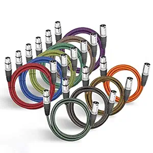 XLR Cable 25ft, BIFALE Heavy Duty Hybrid Braided XLR Patch Cable 3Pin XLR Male to Female Multi-Colored Microphone Cable Balanced Mic/Snake Cord - 10Pack (TOP Series)